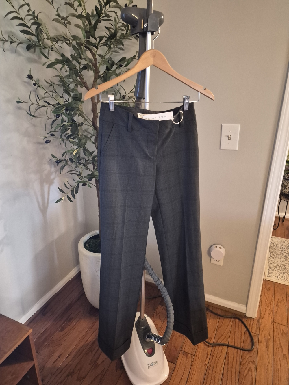 Trina Turk Black Pinstripe Dress Pants Size 00